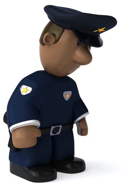 Policía divertido - Ilustración 3D