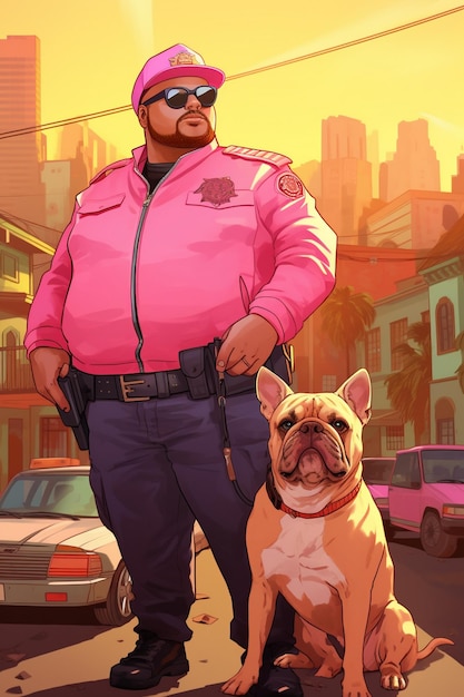 El policía y el perro.