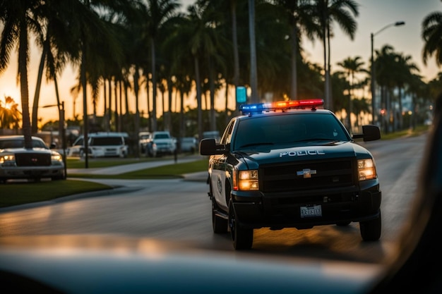 policiais policiando o trânsito da cidade e o crime ao entardecer