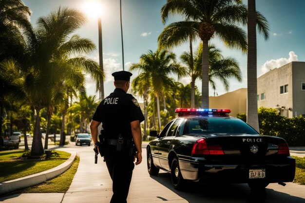 policiais policiando o trânsito da cidade e o crime ao entardecer