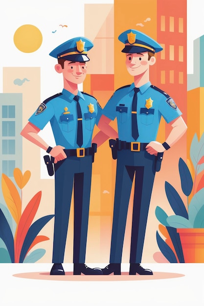 policiais vector ilustração sobre fundo branco