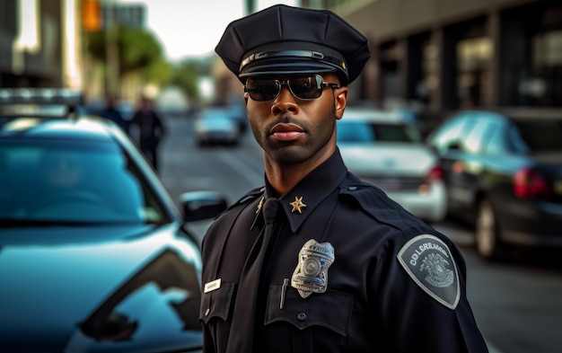 Policial afro-americano.