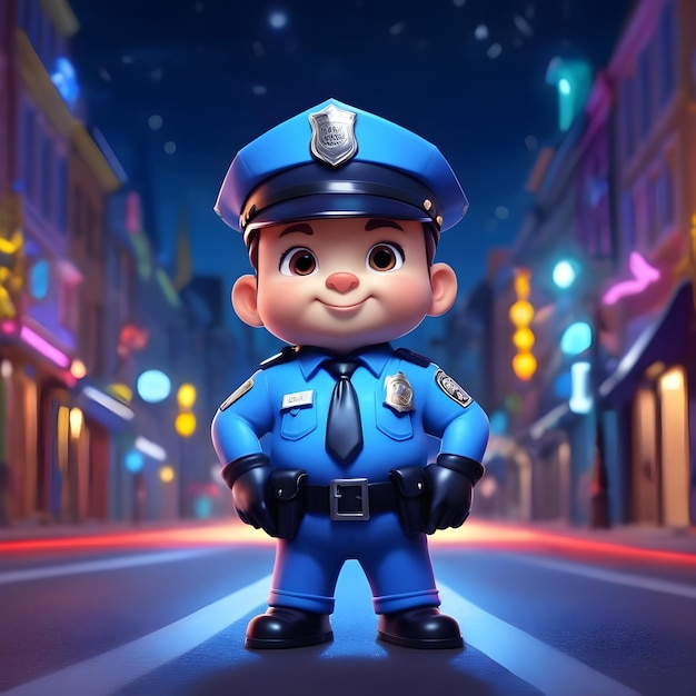 policial de desenho animado de fantasia mágica