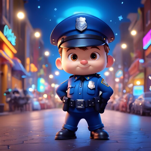 policial de desenho animado de fantasia mágica