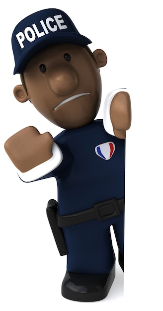 Policial divertido - ilustração 3D