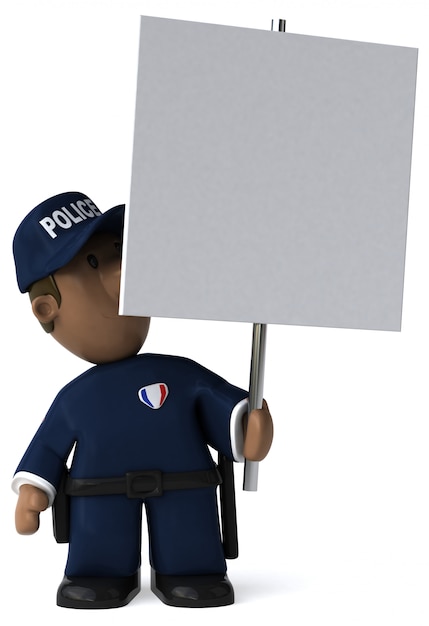 Policial divertido - ilustração 3D