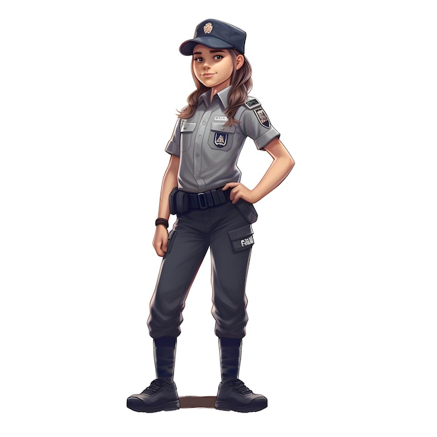 policial isolada em um fundo branco renderização 3D