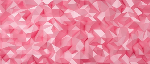 Polígono bajo triángulo rosa. Poligonal triangular geométrica de oro rosa. Fondo de mosaico abstracto. Ilustración de renderizado 3D.