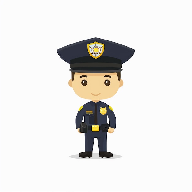Polizeibeamter Vektor-Illustration Polizist Polizist Gesetz Sicherheitsuniform Patrouille Durchsetzung