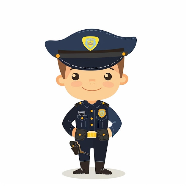 Polizeibeamter Vektor-Illustration Polizist Polizist Gesetz Sicherheitsuniform Patrouille Durchsetzung
