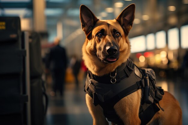 Polizeihund im Flughafen