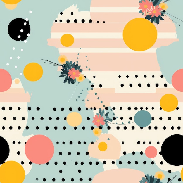 Polka Dots mischen sich mit nahtlosem Streifenmuster