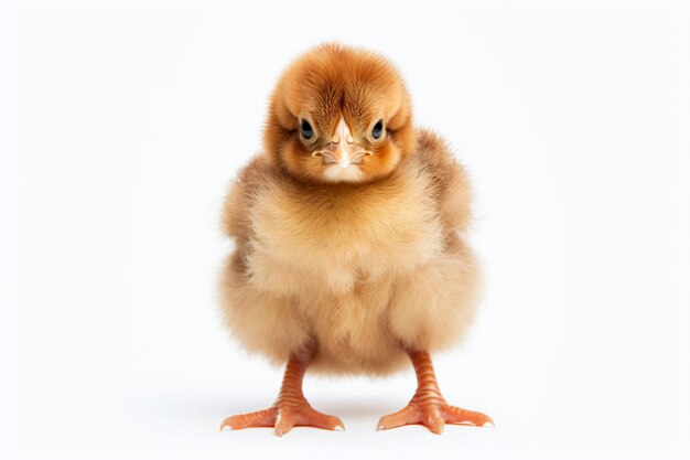 Un pollito con fondo blanco.