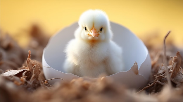 Foto el pollito en el huevo