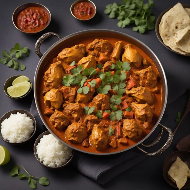 Pollo al curry masala estilo indio