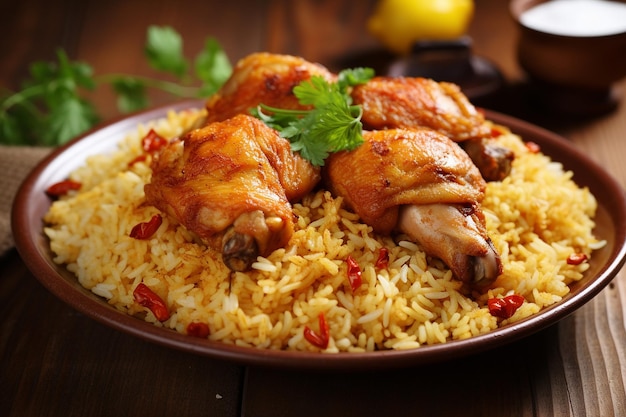 Pollo de arroz con azafrán