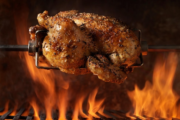 Foto pollo asado a la barbacoa