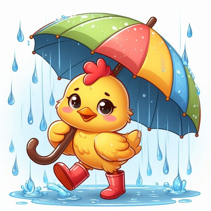 un pollo con un corazón en la parte inferior