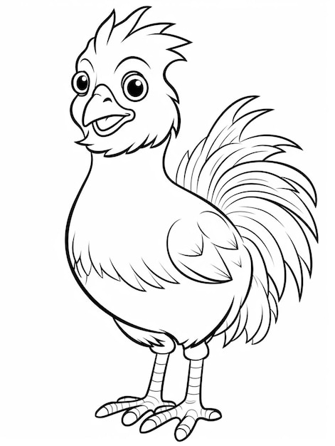 Foto un pollo de dibujos animados con un gran pico y una gran nariz generativa ai