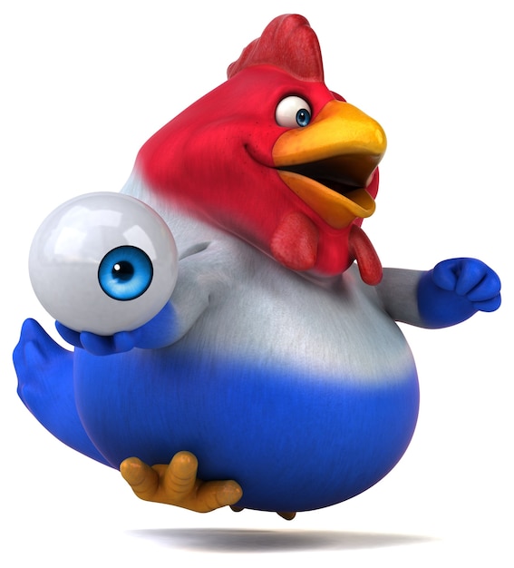 Pollo divertido - Ilustración 3D