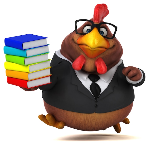 Pollo divertido - Ilustración 3D