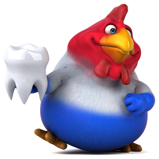 Pollo divertido - Ilustración 3D