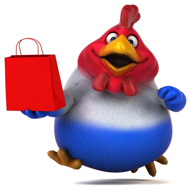 Pollo divertido - Ilustración 3D