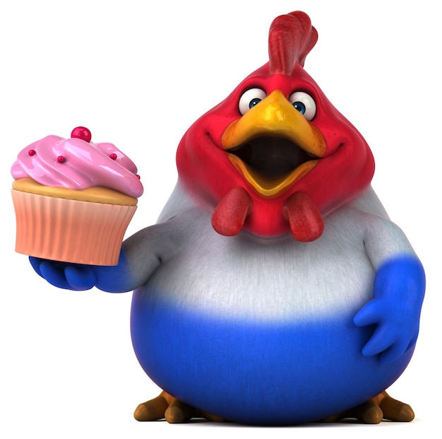 Pollo divertido - Ilustración 3D