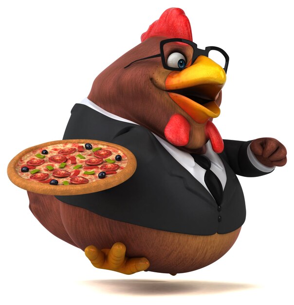 Pollo divertido - Ilustración 3D