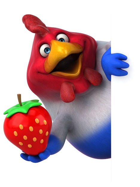 Pollo divertido - Ilustración 3D