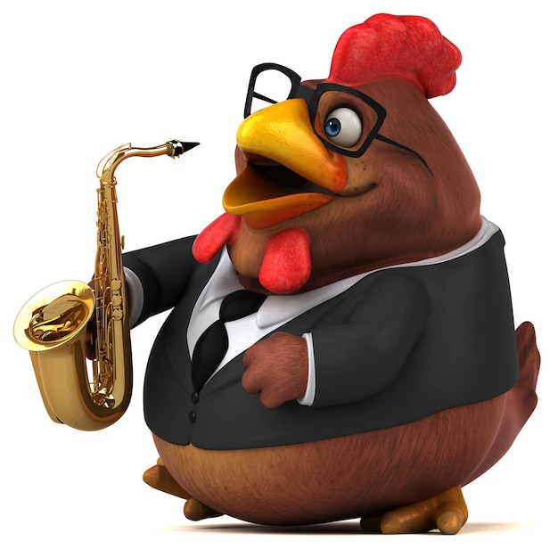 Pollo divertido - Ilustración 3D