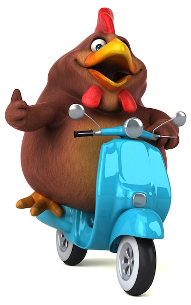 Pollo divertido - Ilustración 3D