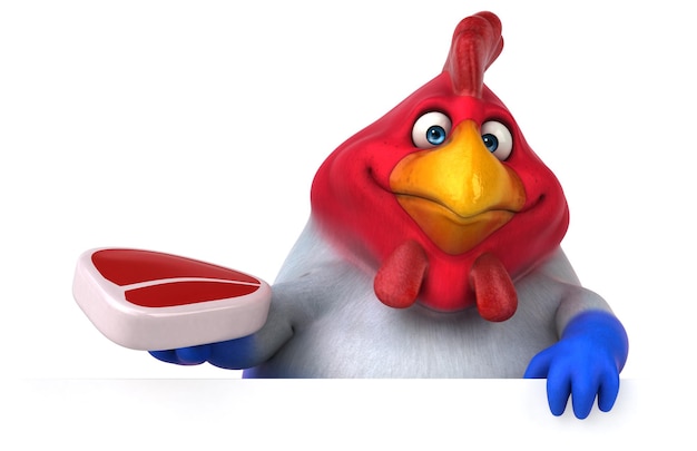 Pollo divertido - Ilustración 3D