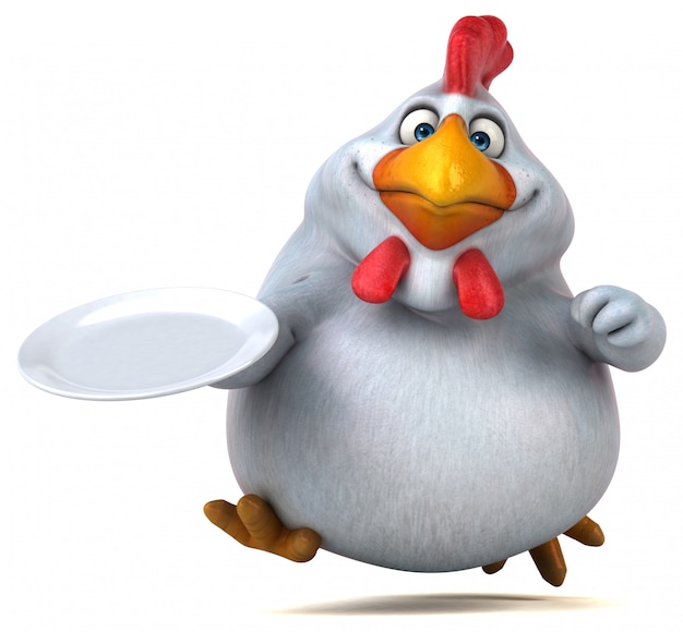 Pollo divertido - Ilustración 3D