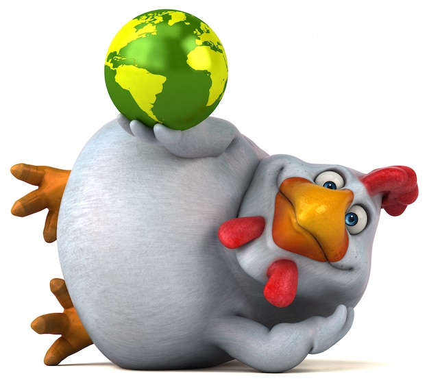 Pollo divertido - Ilustración 3D