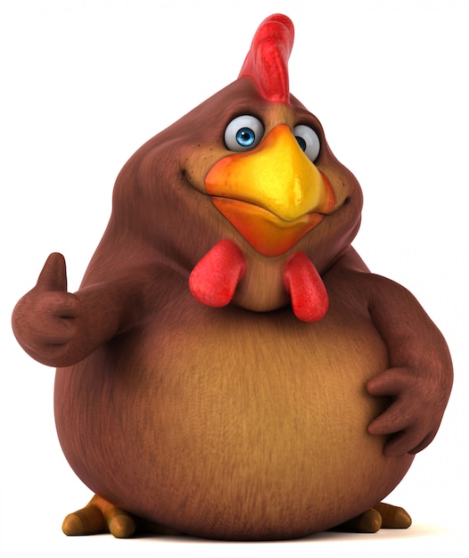 Pollo divertido - Ilustración 3D