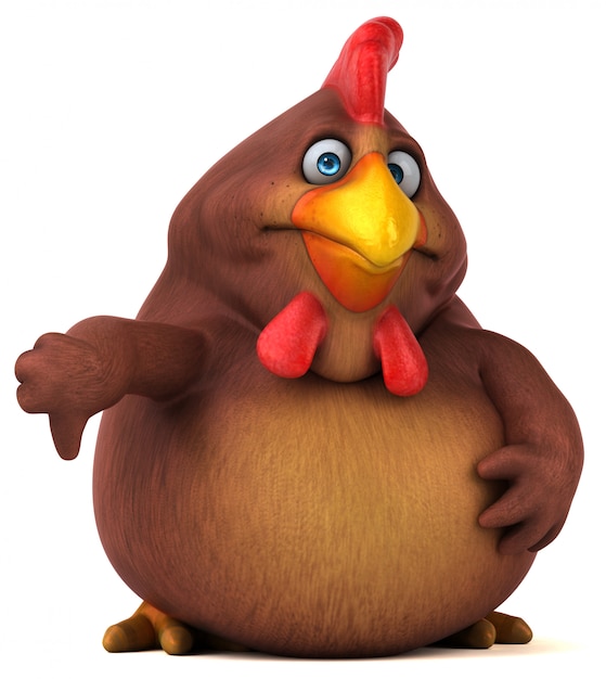 Pollo divertido - Ilustración 3D