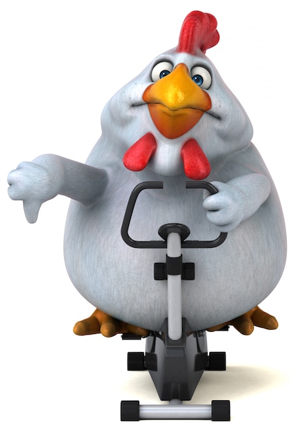 Pollo divertido - Ilustración 3D