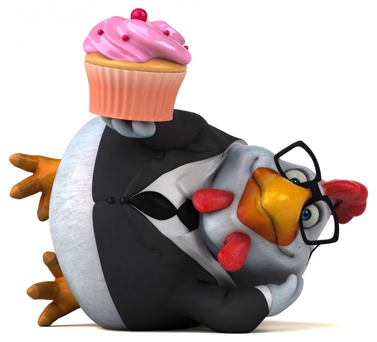 Foto pollo divertido - ilustración 3d
