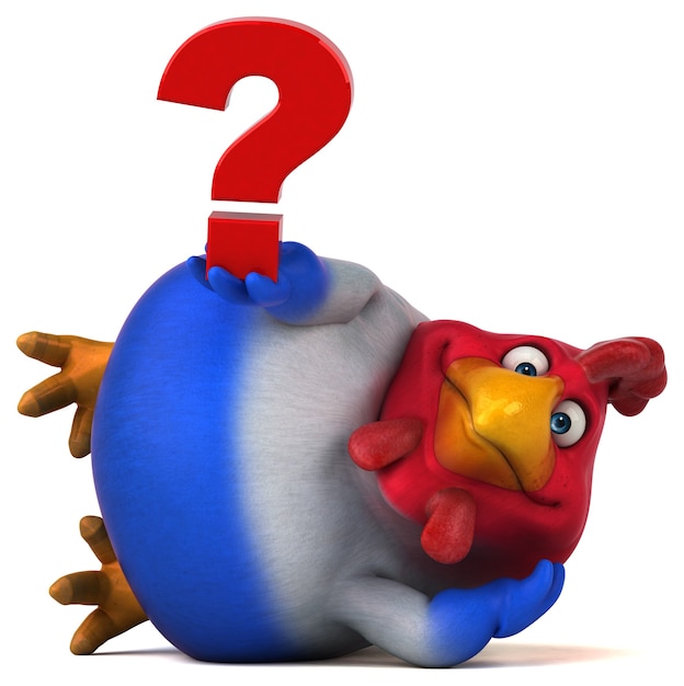 Pollo divertido - Ilustración 3D