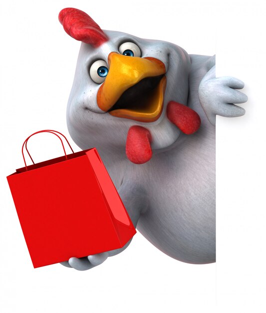 Foto pollo divertido - ilustración 3d