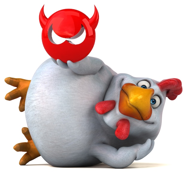 Pollo divertido - Ilustración 3D