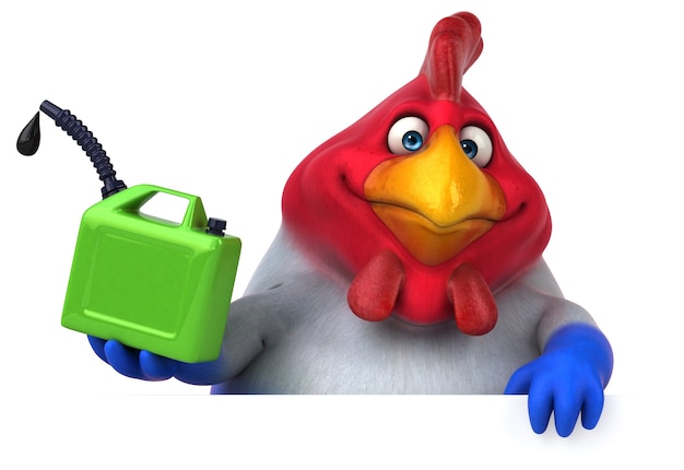 Pollo divertido - Ilustración 3D