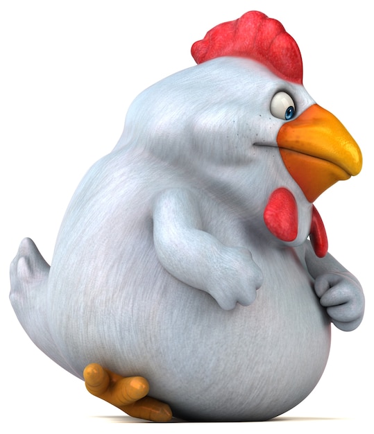 Pollo divertido - Ilustración 3D