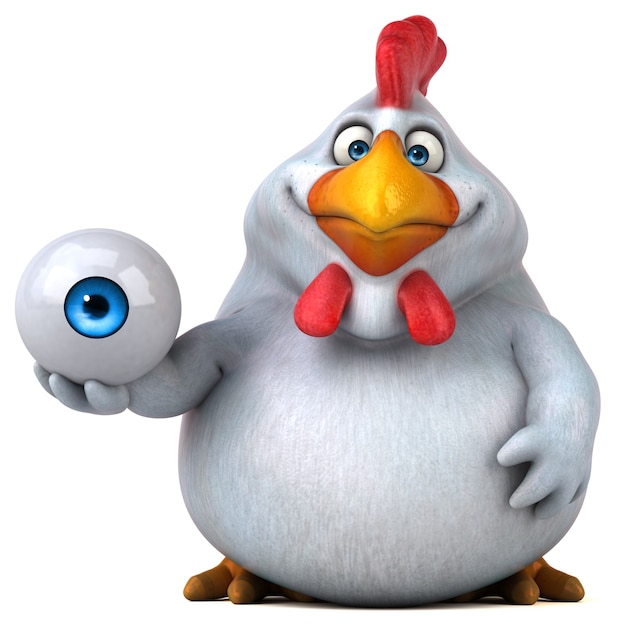 Pollo divertido - Ilustración 3D