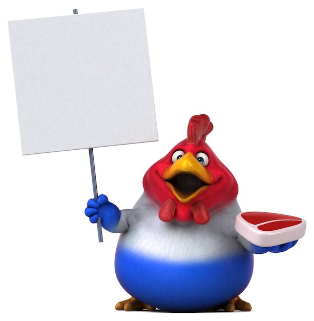 Foto pollo divertido - ilustración 3d