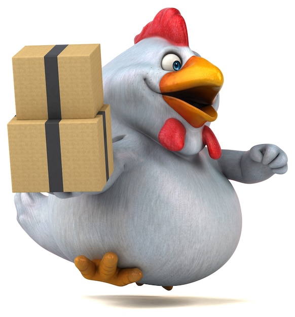 Pollo divertido - Ilustración 3D