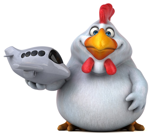 Pollo divertido - Ilustración 3D