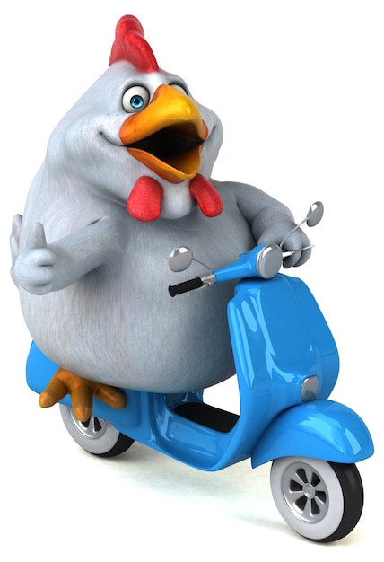 Pollo divertido - Ilustración 3D