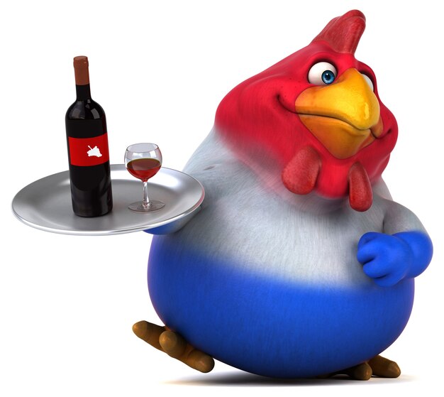 Pollo divertido - Ilustración 3D